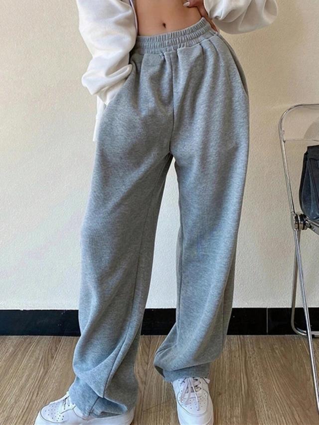 grey elastic waist slant pocket sweatpants