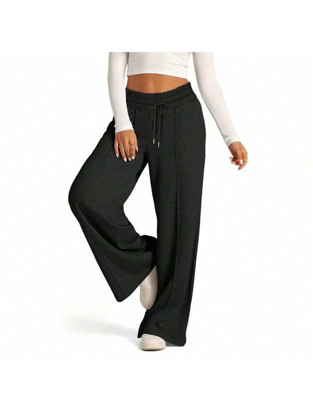 chic women's casual high-waist drawstring streetwear sweatpants