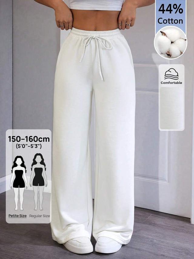 white knitted wide-leg sweatpants