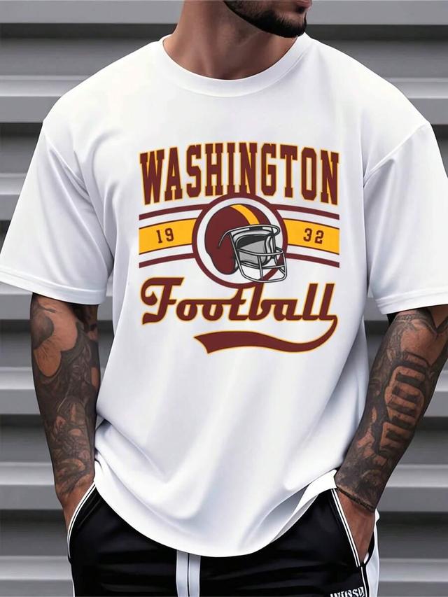 white short sleeve washington football graphic print t-shirt