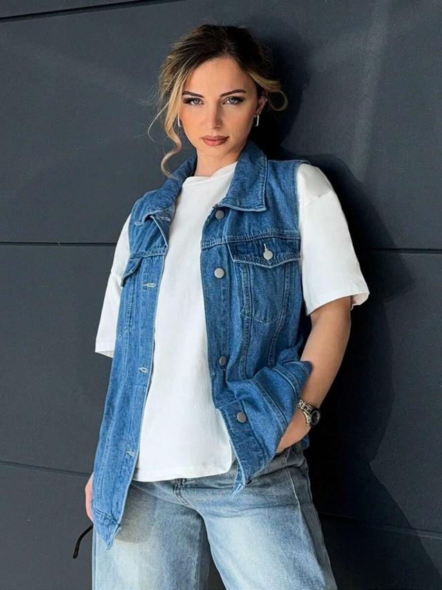 jeta ari single breasted sleeveless denim coat y2k