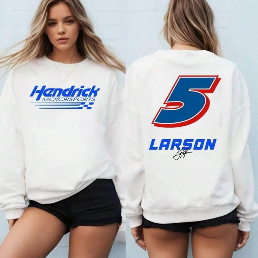 kyle larson 2025 graphic print white sweatshirt
