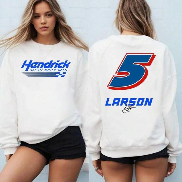 kyle larson 2025 graphic print white sweatshirt
