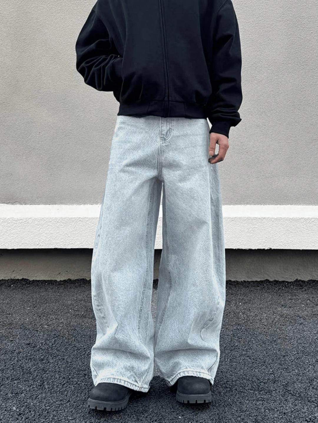 men's casual versatile daily wear washed straight leg jeans