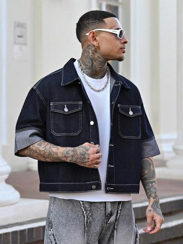 devon thys raw denim short sleeve jacket