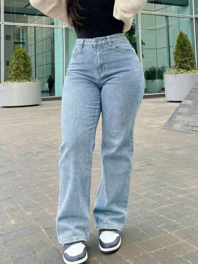 light wash high waisted wide leg denim jeans