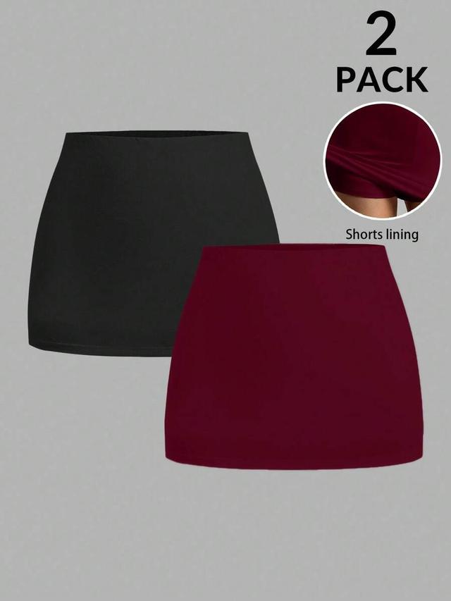 black knitted mini skirt skorts