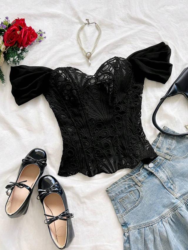 soleia bandeau lace corset bustier top