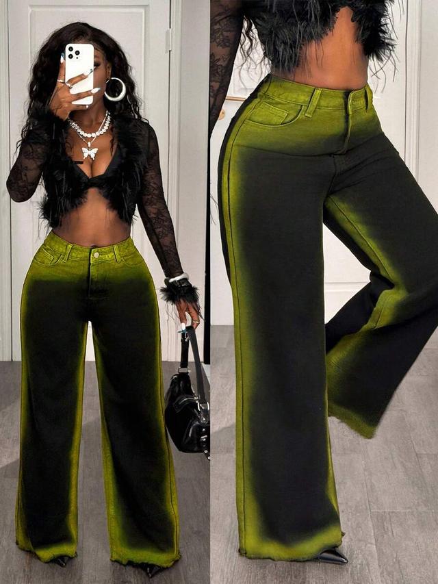 gold dust design straight leg black jeans