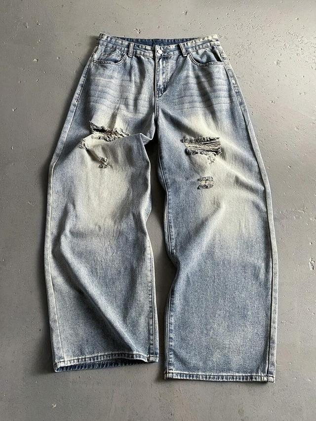 stonegrade dark blue vintage washed wide leg jeans