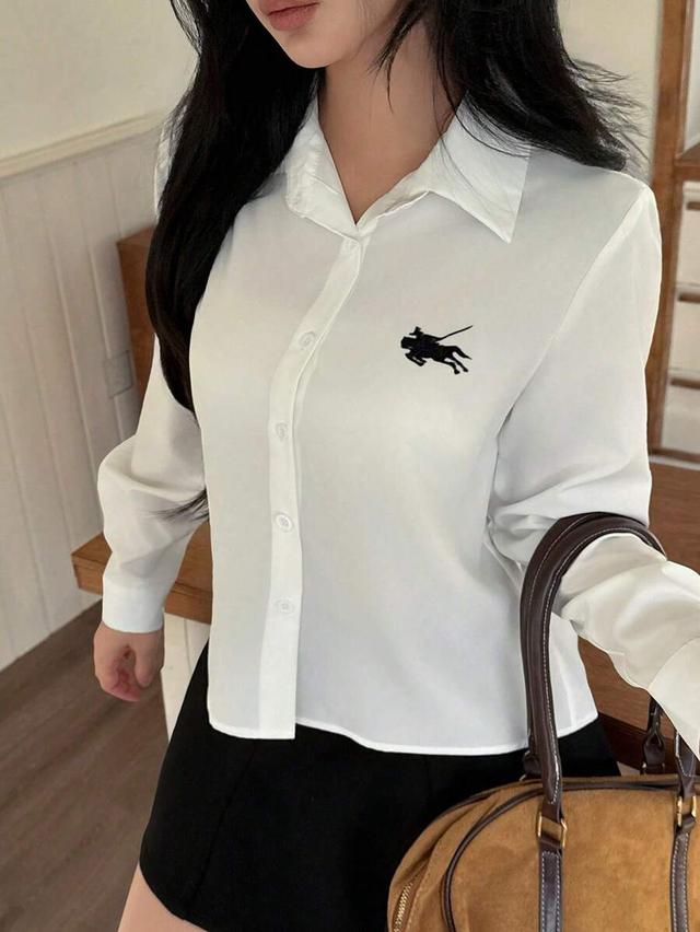 white long sleeve button down shirt