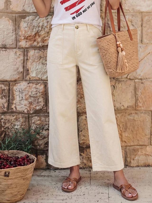 women's casual white loose fit denim jeans