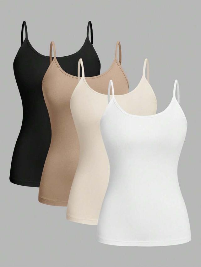 black minimalist cotton blend camisole tank top