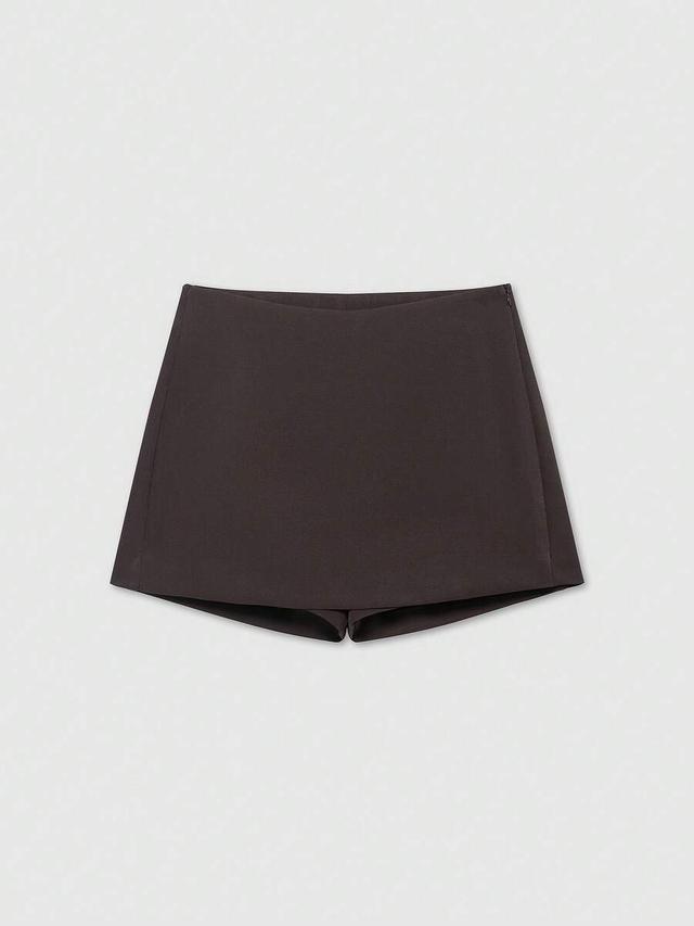 fashionable minimalist design solid color high waist basic skorts