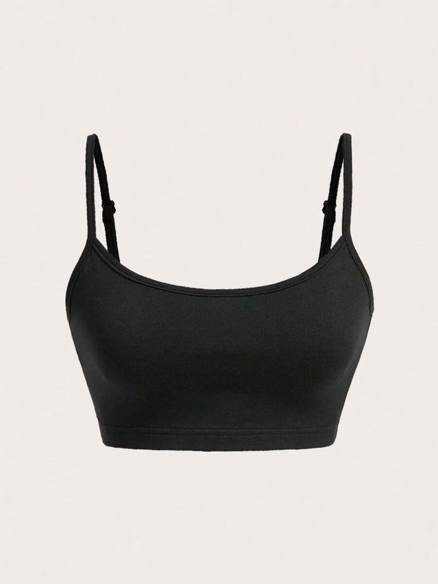 black minimalist slim fit camisole tank top