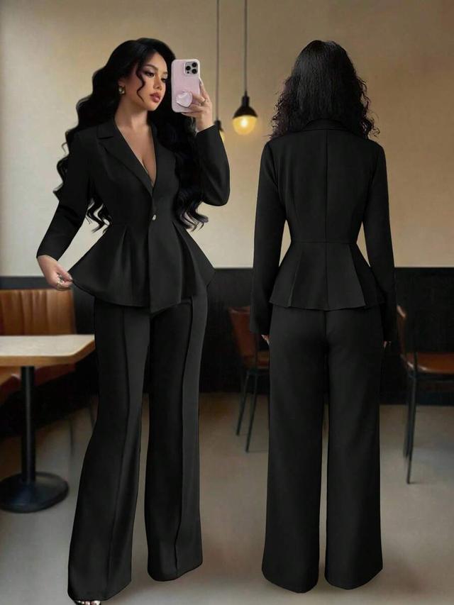elegant waist cinching flared trousers