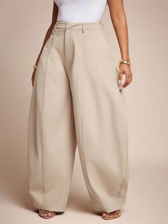vixey seam detail high waist barrel leg office pants