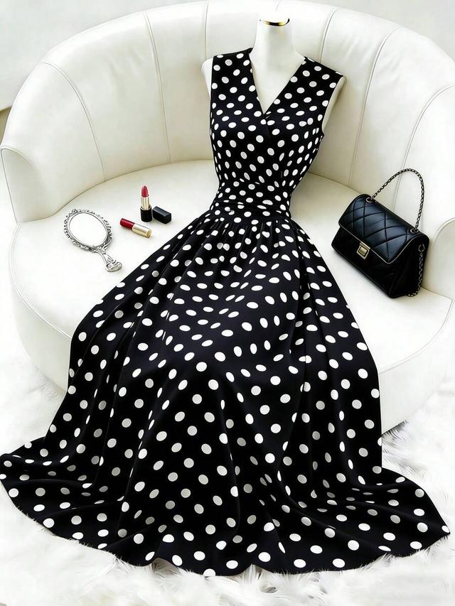 franclia women's black and white polka dot dress