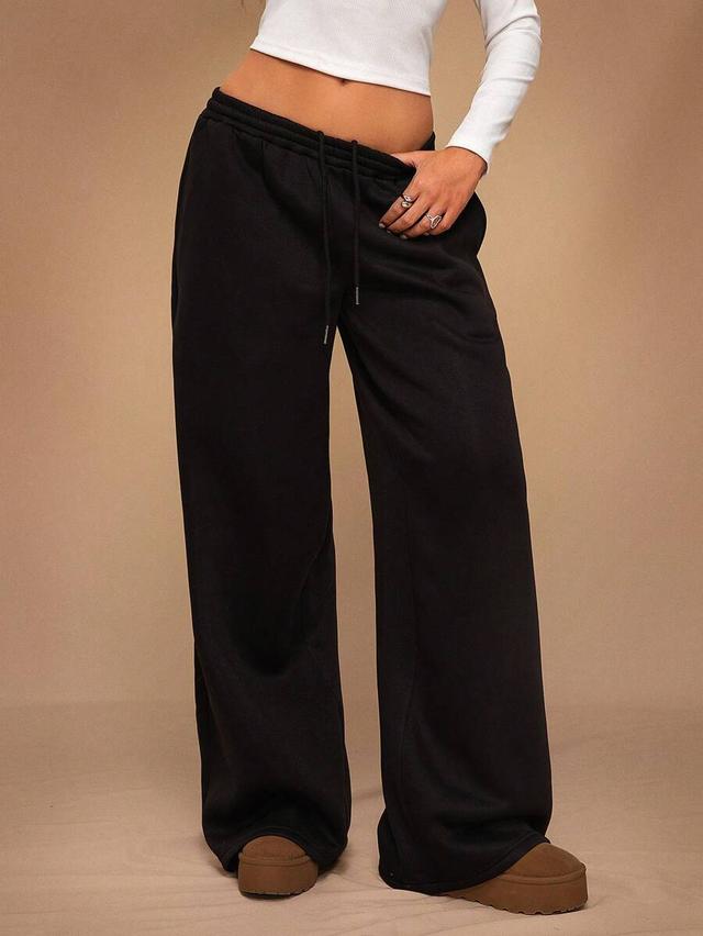 casual thickened loose high waist wide leg sweatpants