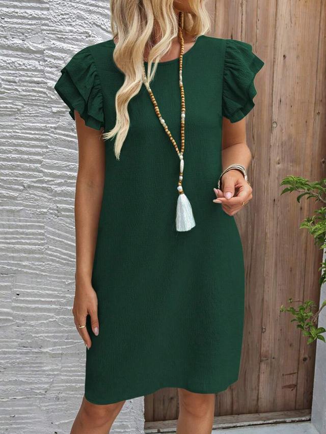 emery rose women summer casual layered round neck dress