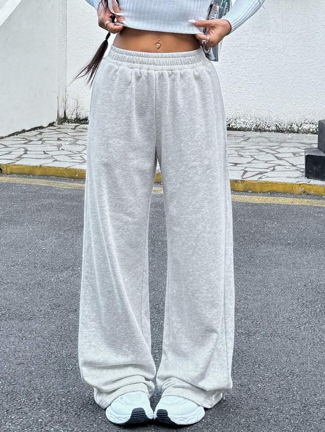 women's grey loose fit casual sports pants
