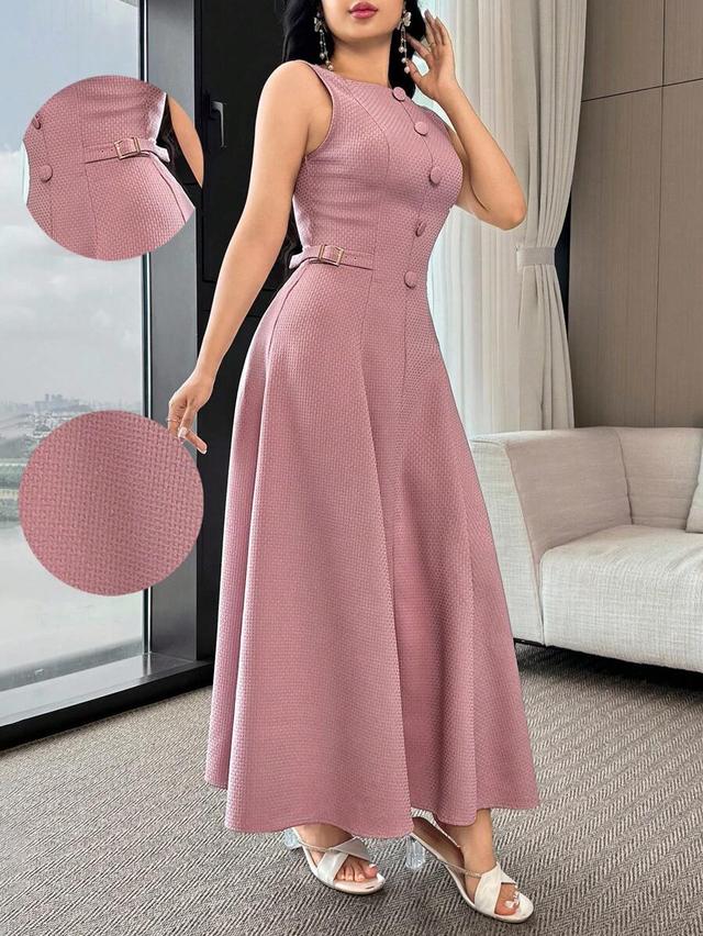 feyla women's elegant solid color sleeveless dress