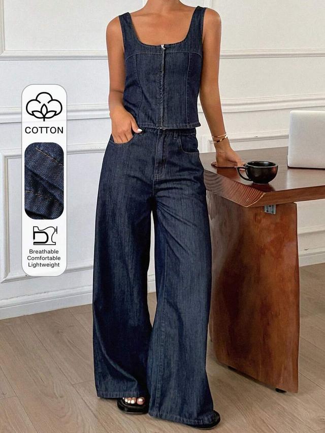 dazy women's deep v-neck camisole denim top