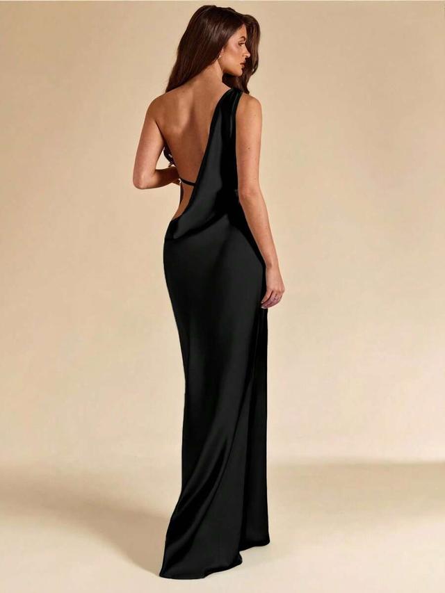 sage green satin backless mermaid maxi dress