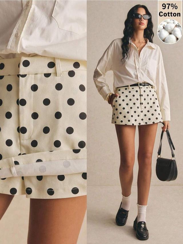 polka dot casual chic a-line skirt