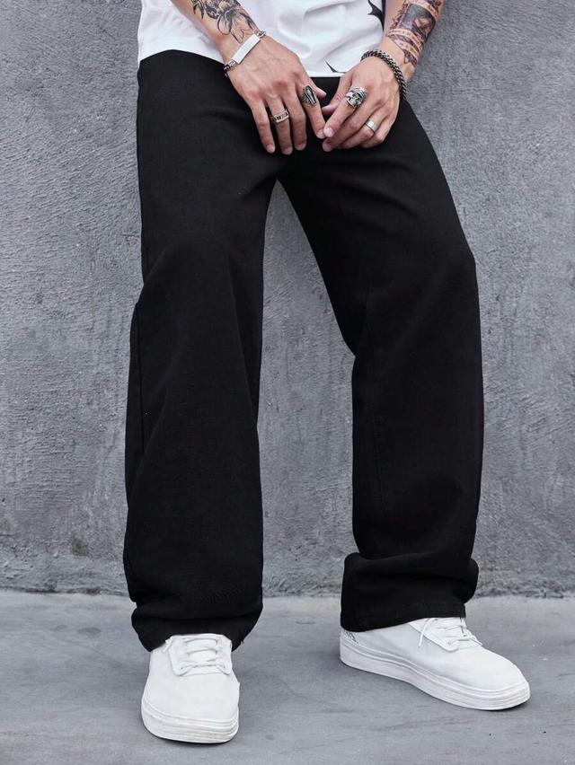 black washed wide leg baggy denim jeans