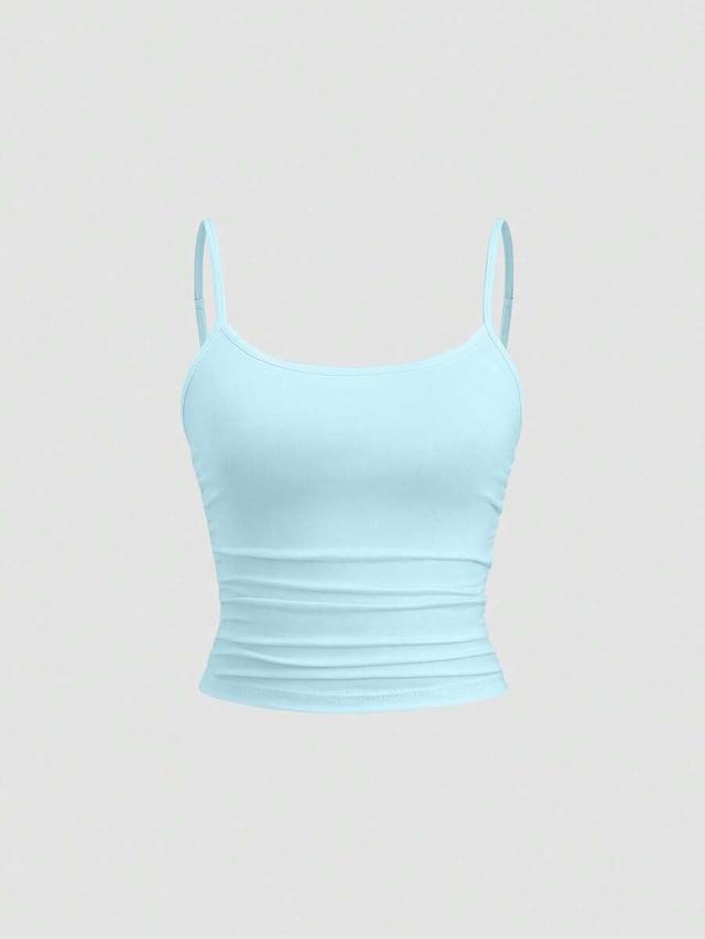 sweetra women's fitted camisole top light blue