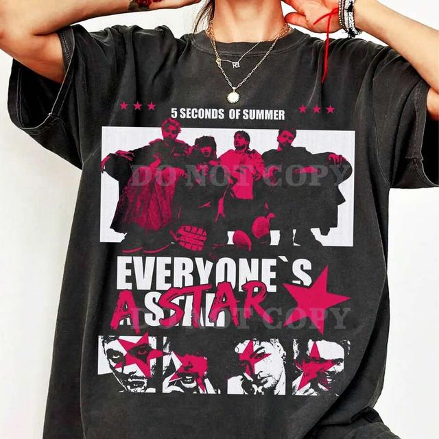 5sos tour graphic cotton t-shirt