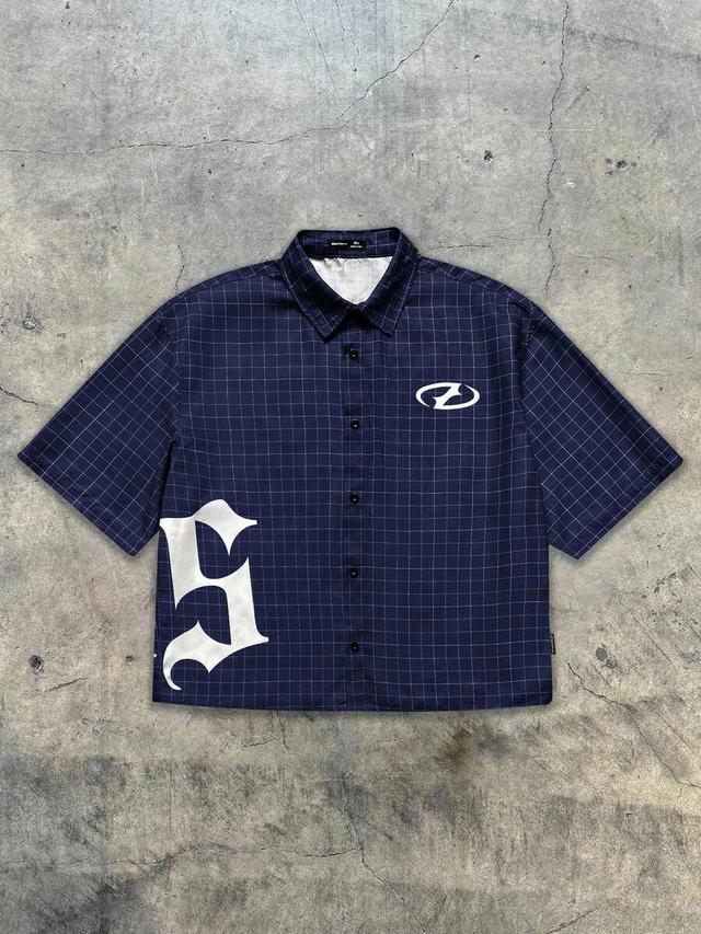 men's loose fit plaid print short sleeve woven shirt