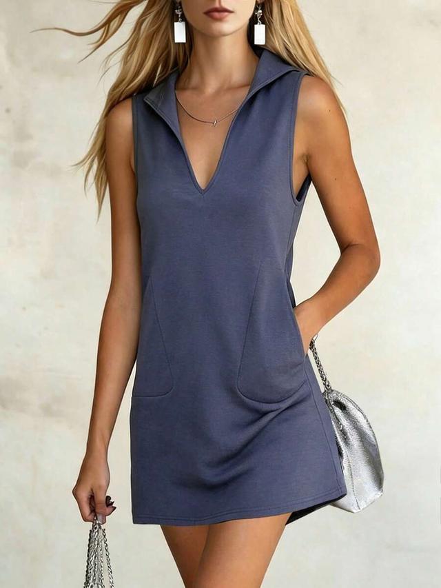 solid color minimalist sleeveless casual summer dress