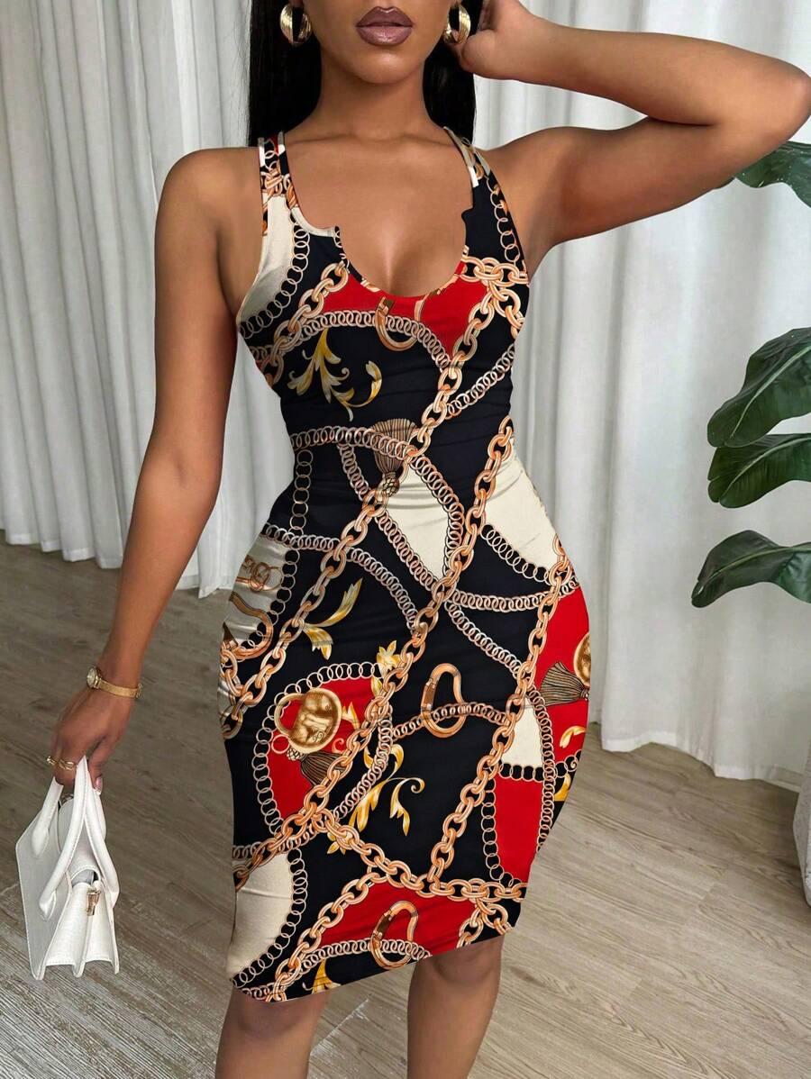 eryvara women tie-dye print notched v-neck bodycon mini dress