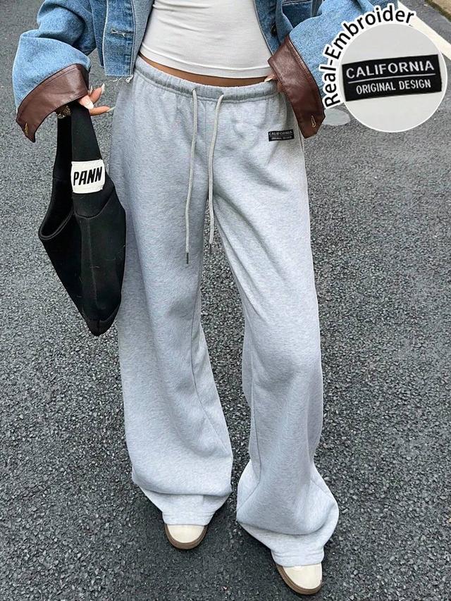 light grey drawstring casual sports sweatpants