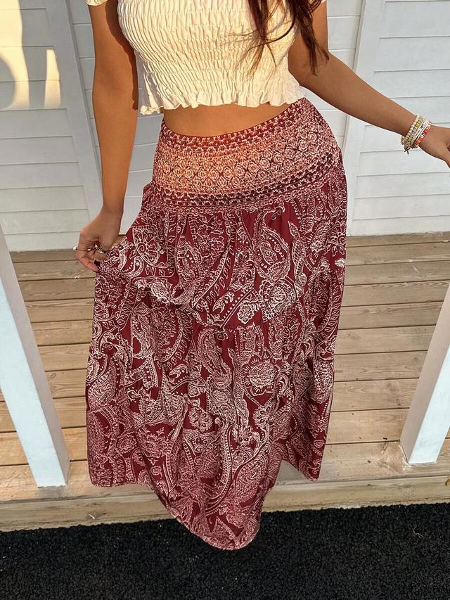 sunnyshic women's bohemian print skirt