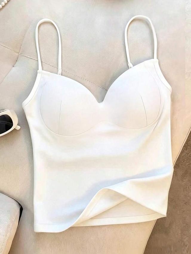 solid white v-neck bodycon camisole