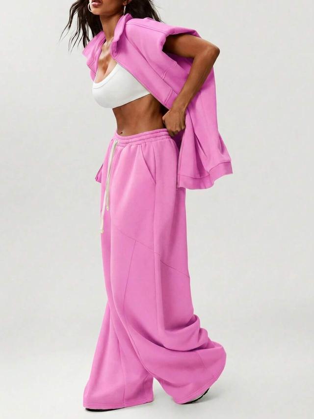 pink oversized barrel leg cotton sweatpants