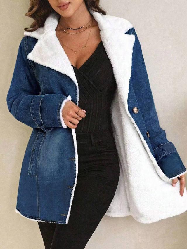 denim jacket with faux shearling lining