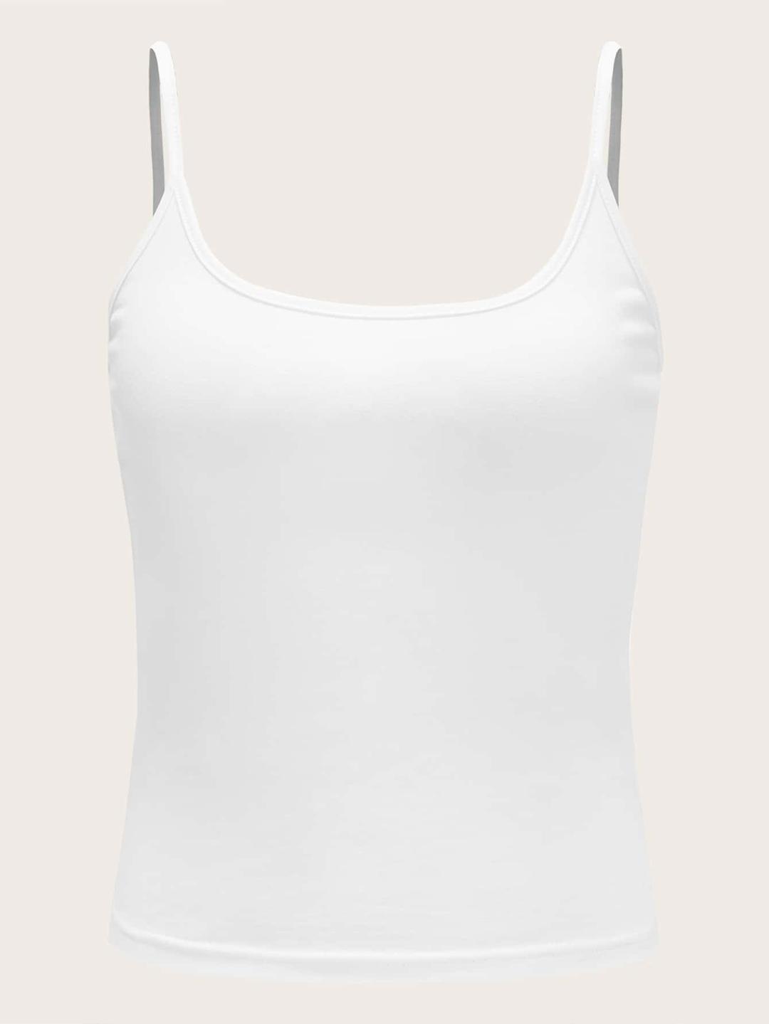 solid white casual camisole top