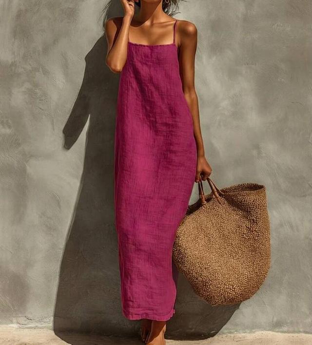 pink blend midi slip dress