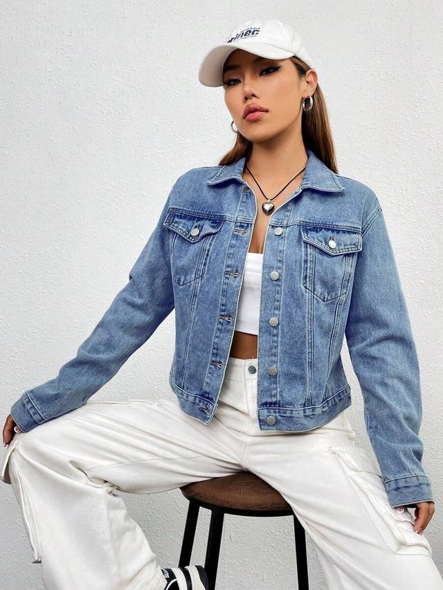 classic light wash denim trucker jacket