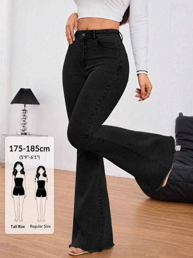 black washed slim fit flare leg denim jeans