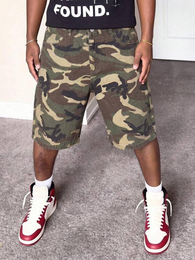 heavyweight washed camouflage vintage streetwear cargo shorts