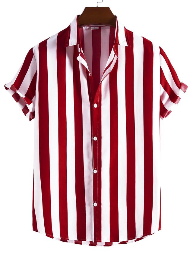 genlund men vertical striped button up holiday shirt