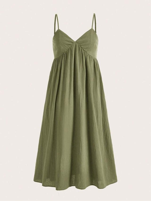 olive green woven cami summer dress
