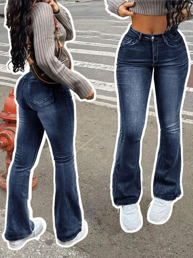 washed frayed skinny flare denim jeans