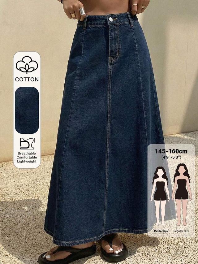 dazy women's casual washed long denim skirt