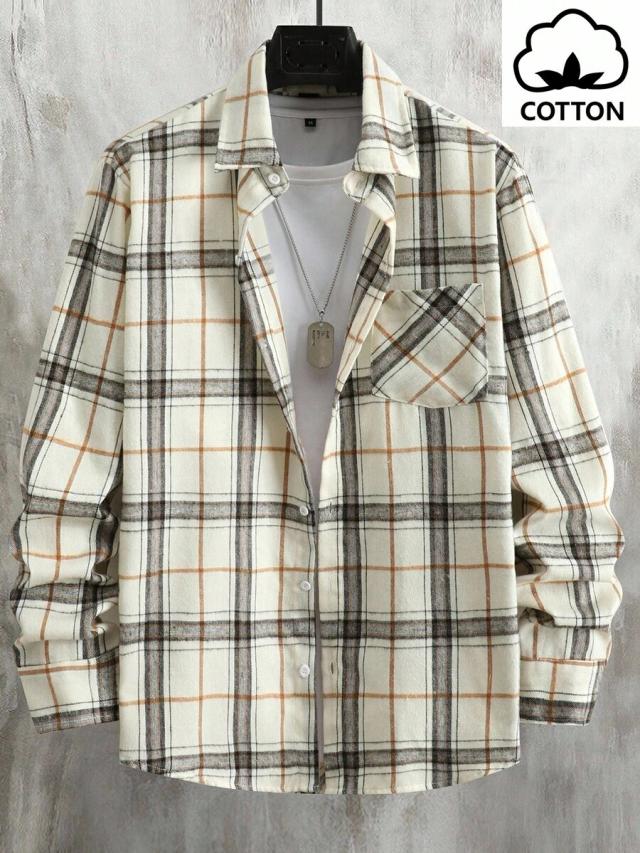 off-white plaid cotton long sleeve shirt